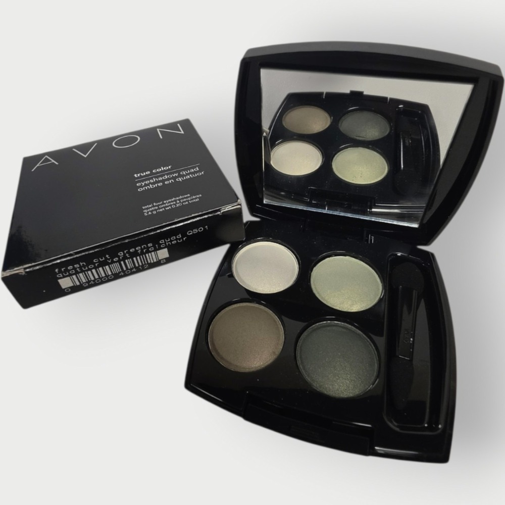 Avon True Color Eye Shadow Quad In Fresh Cut Greens Q501 New In Box